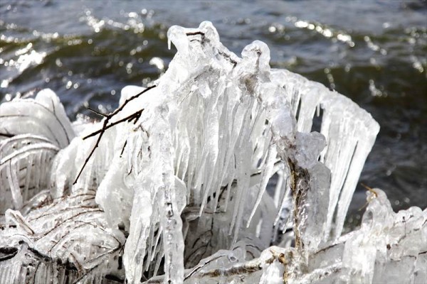 猪苗代湖　しぶき氷