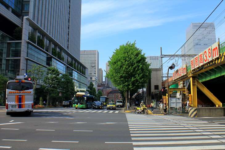 JR有楽町駅から東京駅までの風景