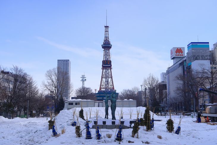 2018年2月の札幌 大通公園とさっぽろテレビ塔