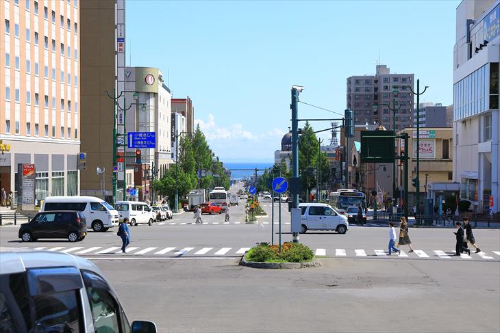 小樽駅前の風景